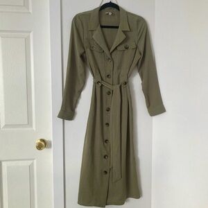 ASOS Olive Khaki Green Shirt Dress Size 4